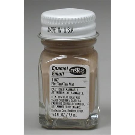 Testors Enamel Paint, Gloss, Flat Tan, 1/4 fl.oz TES1167TT